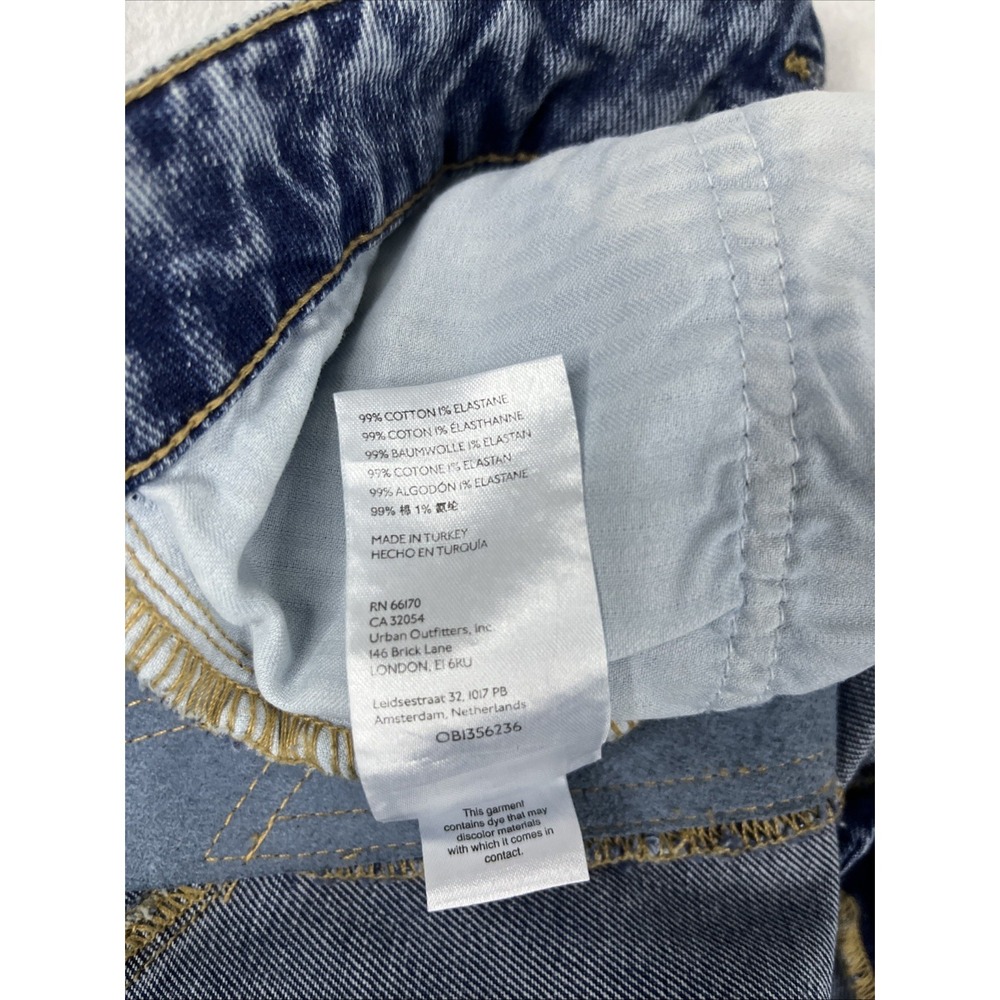 We The Free Sz 30x33 Retro Thunderbird Flare Jeans Electric Blue Lightning Bolt - Picture 7 of 10